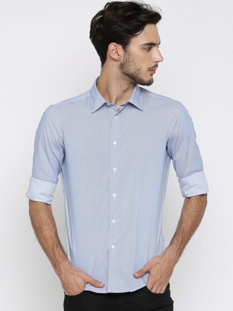 

ALCOTT White & Navy Striped Casual Shirt