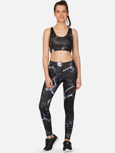 

IMPERATIVE Women Black & White Printed Tracksuit