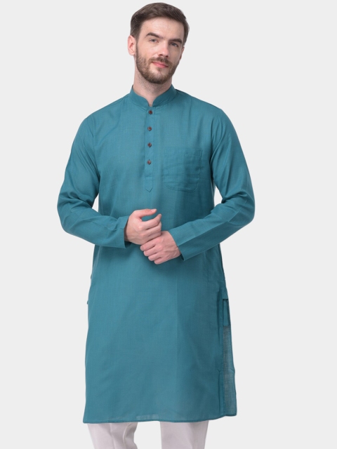

SG LEMAN Men Teal Kurta