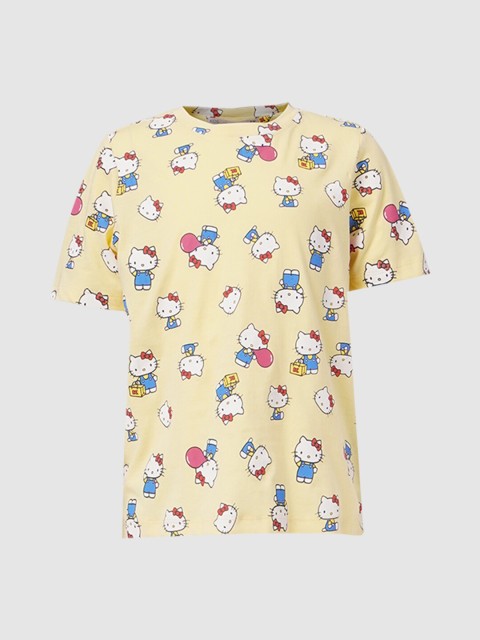 

KIDS ONLY Girls Yellow Printed Cotton T-shirt