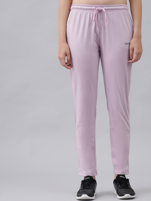 

GRIFFEL Women Lavender Coloured Solid Cotton Track Pants