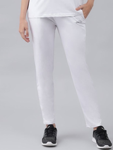 

GRIFFEL Women White Solid Cotton Track Pants