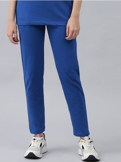 

GRIFFEL Women Blue Solid Cotton Track Pant