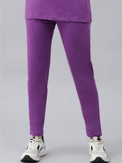 

GRIFFEL Women Purple Solid Cotton Track Pants