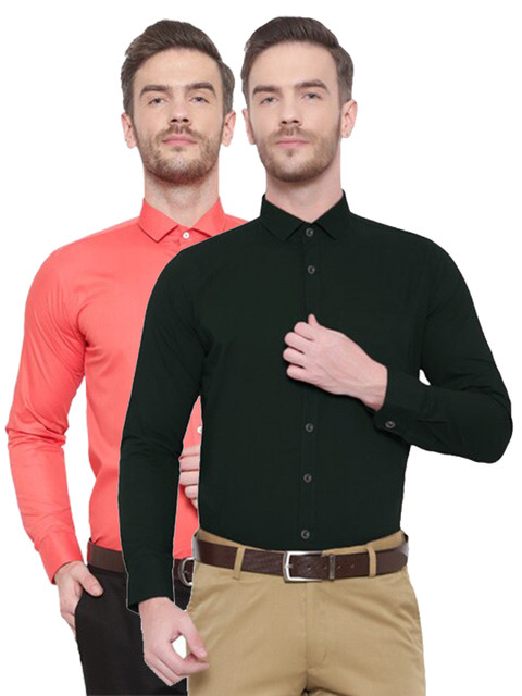 

Srey trends Men Orange Comfort Formal Shirt