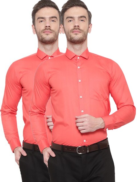 

Srey trends Men Orange Comfort Formal Shirt