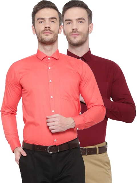 

Srey trends Men Orange Comfort Formal Shirt