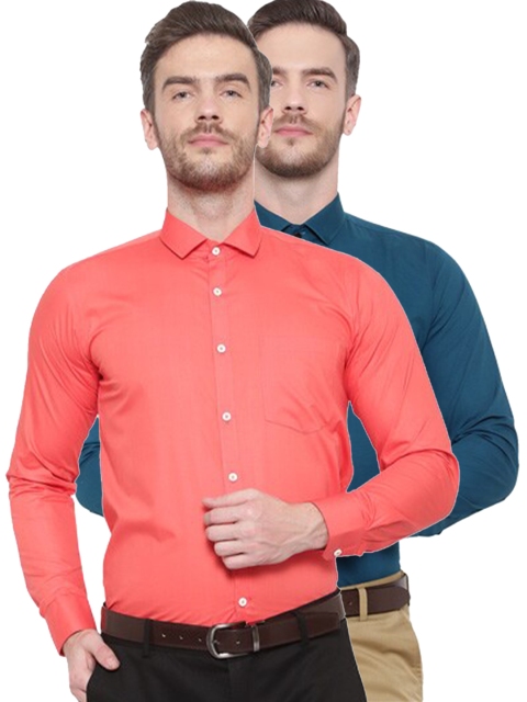 

Srey trends Men Orange & Blue Pack of 2 Comfort Formal Shirt