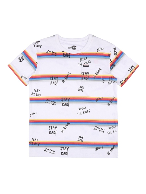 

Gini and Jony Boys White & Red Striped T-shirt