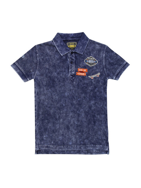 

Gini and Jony Boys Blue Polo Collar Applique T-shirt