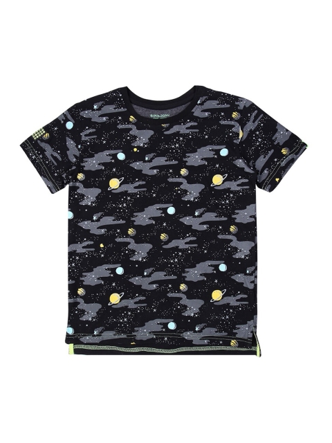 

Gini and Jony Boys Black & Grey Printed T-shirt