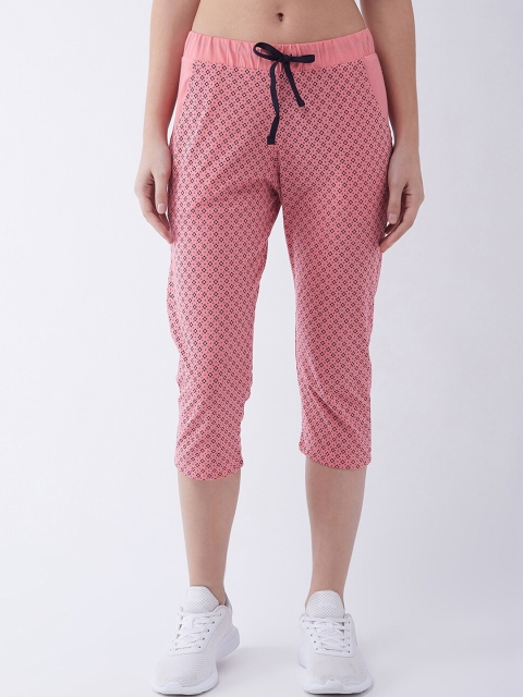 

FEMEA Women Pink Printed Cotton Capris