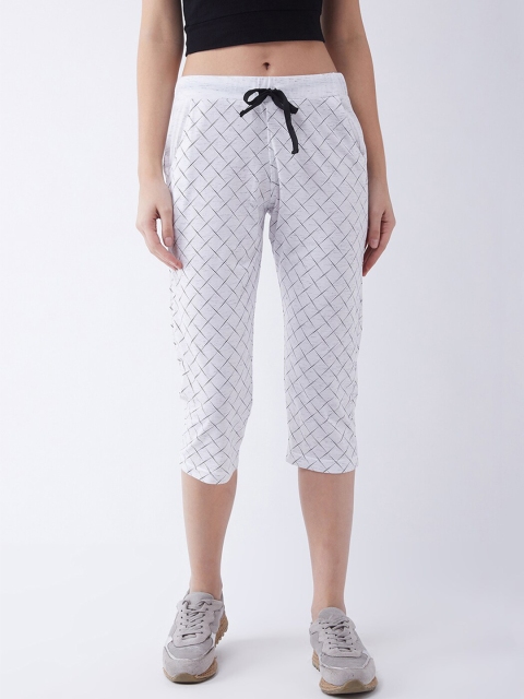 

FEMEA Women White Printed Capris