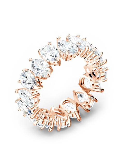 

SWAROVSKI Rose Gold-Plated White Crystal Studded Finger Ring