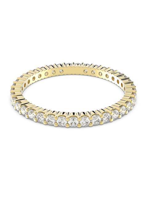 

SWAROVSKI Gold-Plated White Crystal-Studded Finger Ring