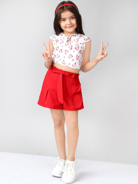 

Naughty Ninos Girls White & Red Printed Clothing Set