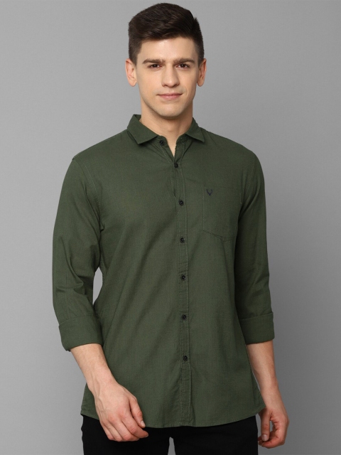 

Allen Solly Men Olive Green Casual Shirt