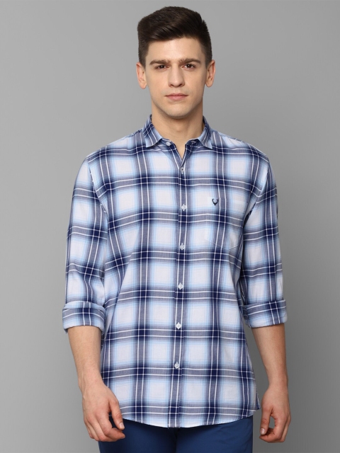 

Allen Solly Men Blue Slim Fit Tartan Checks Cotton Casual Shirt