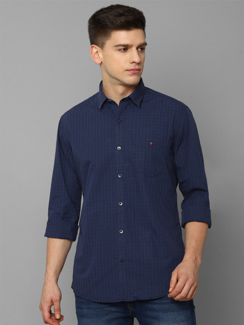 

Louis Philippe Sport Men Navy Blue Slim Fit Grid Tattersall Checks Checked Casual Shirt