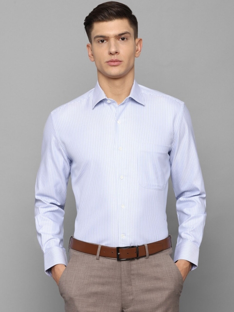 

Luxure by Louis Philippe Men Blue Striped Regular Fit Casual Shirt