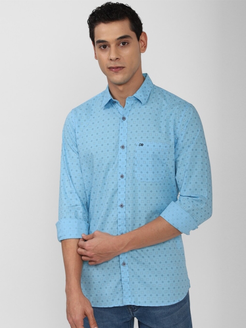 

Peter England Casuals Men Blue Slim Fit Printed Casual Shirt