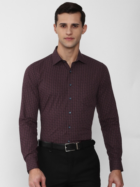 

Van Heusen Men Maroon Slim Fit Checked Formal Shirt