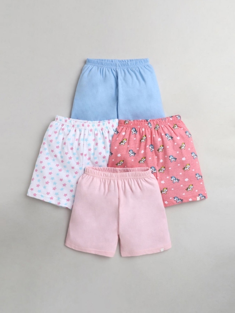 

Hopscotch Girls Pack Of 4 Floral Printed Shorts, Blue