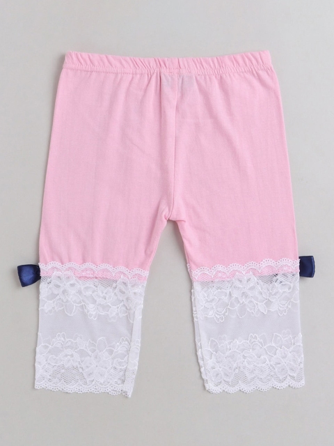 

Hopscotch Girls Pink Solid Cotton Three-Fourth-Leggings