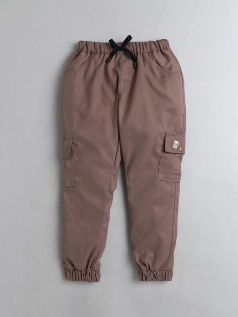 

Hopscotch Boys Brown Solid Joggers