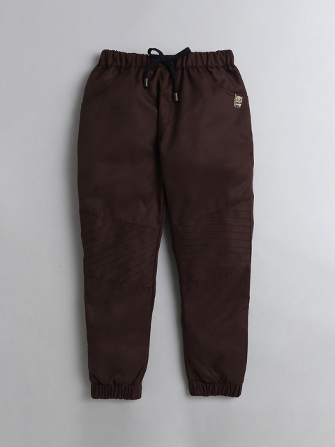 

Hopscotch Boys Brown Solid Joggers