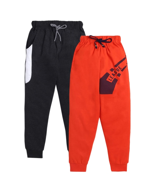 

Hopscotch Boys Pack Of 2 Solid Cotton Jogger, Red