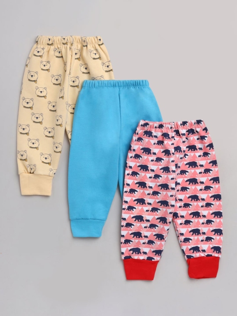 

Hopscotch Boys Pack Of 3 Multi-Coloured Printed Pure Cotton Joggers