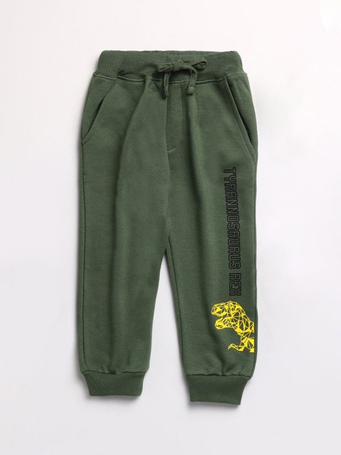 

Hopscotch Boys Green Solid Pure Cotton Track Pants