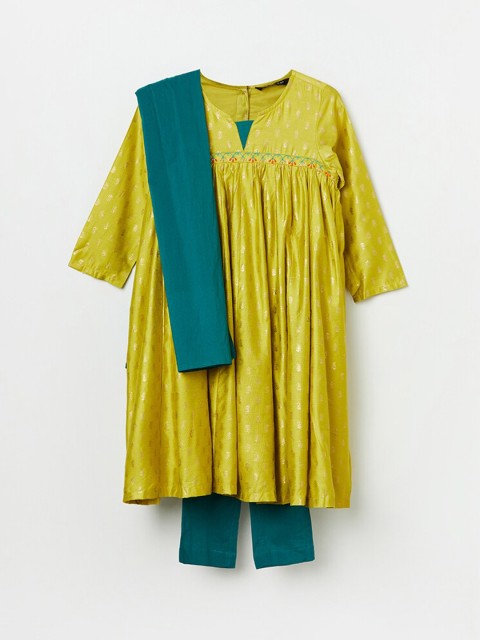 

Melange by Lifestyle Girls Yellow & Green Embellished Pyjamas