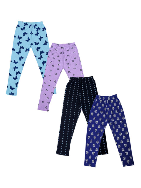 

FRENCH KLEIDER Girls Pack Of 4 Printed Leggings, Blue