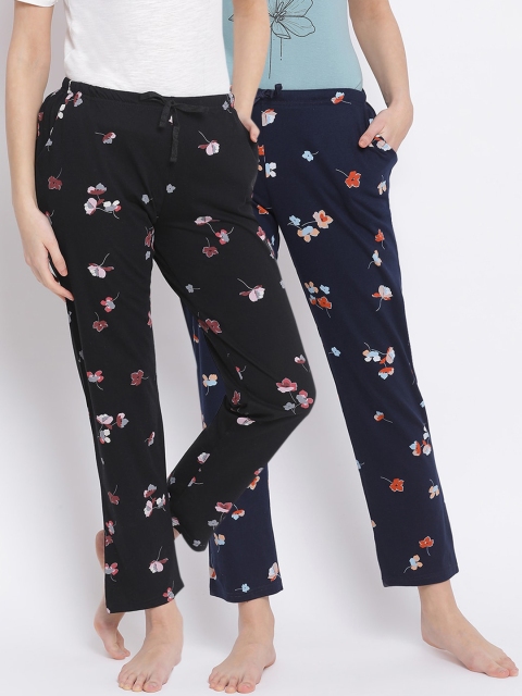 

Kanvin Women Navy Blue Printed Lounge Pants