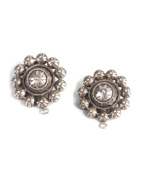 

SANGEETA BOOCHRA Silver-Toned Circular Studs Earrings