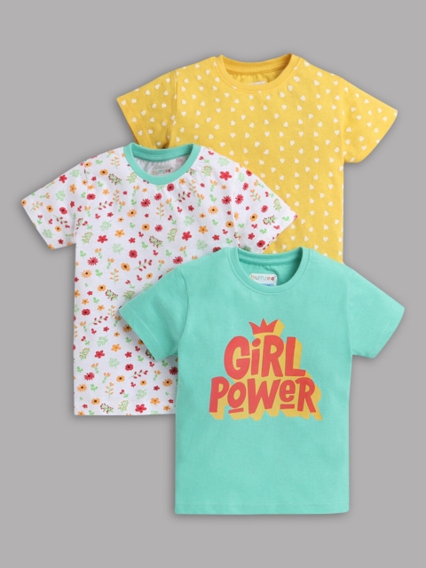 

Hopscotch Girls Green 3 Printed Applique T-shirt