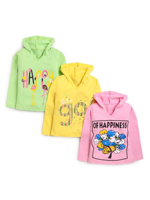 

Hopscotch Girls Multicoloured Set Of 3 Printed T-shirts, Multi