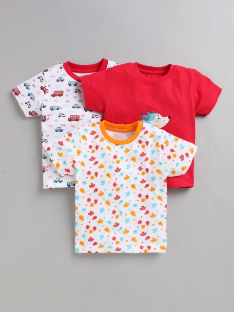 

Hopscotch Boys Red 3 Printed Applique T-shirt