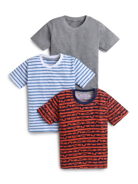

Hopscotch Boys Multicoloured 3 Striped V-Neck T-shirt, Multi