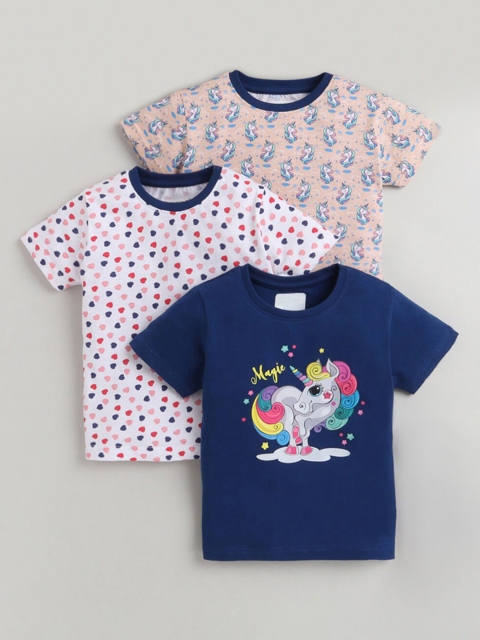 

Hopscotch Girls Blue 3 Printed Applique T-shirt