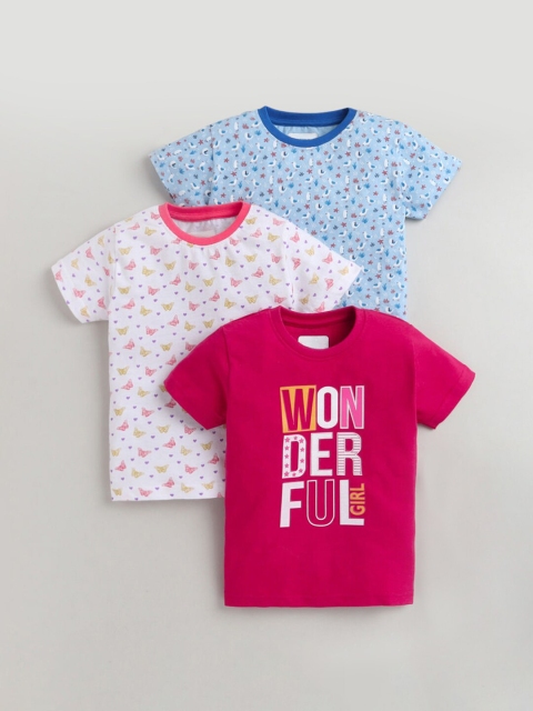 

Hopscotch Girls Pack of 3 Printed T-shirt, Blue