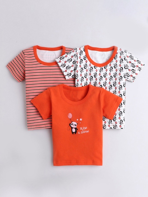 

Hopscotch Boys Pack of 3 Beige & Red Cotton T-shirts