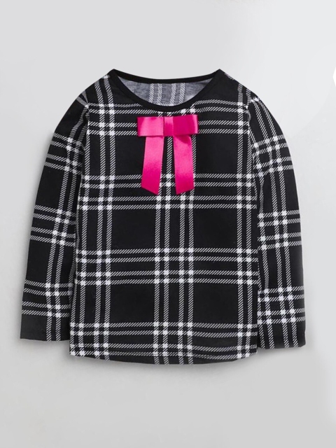 

Hopscotch Girls Black Checked T-shirt