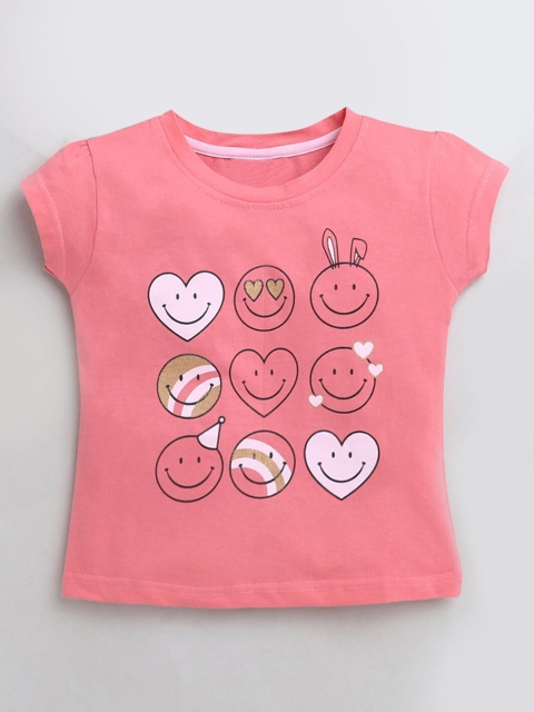 

Hopscotch Girls Red Printed T-shirt