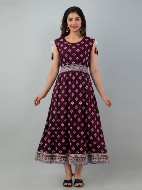 

CKM Violet Ethnic Motifs Maxi Dress