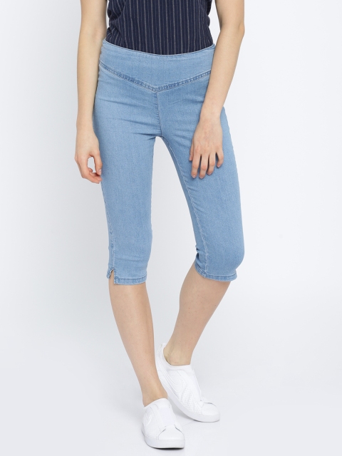 

Vero Moda Women Blue Solid Regular Fit Capris