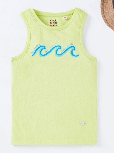 

Ed-a-Mamma Girls Green Checked Applique T-shirt
