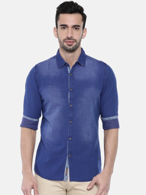 

Being Human Clothing Men Blue Slim Fit Casual Shirt